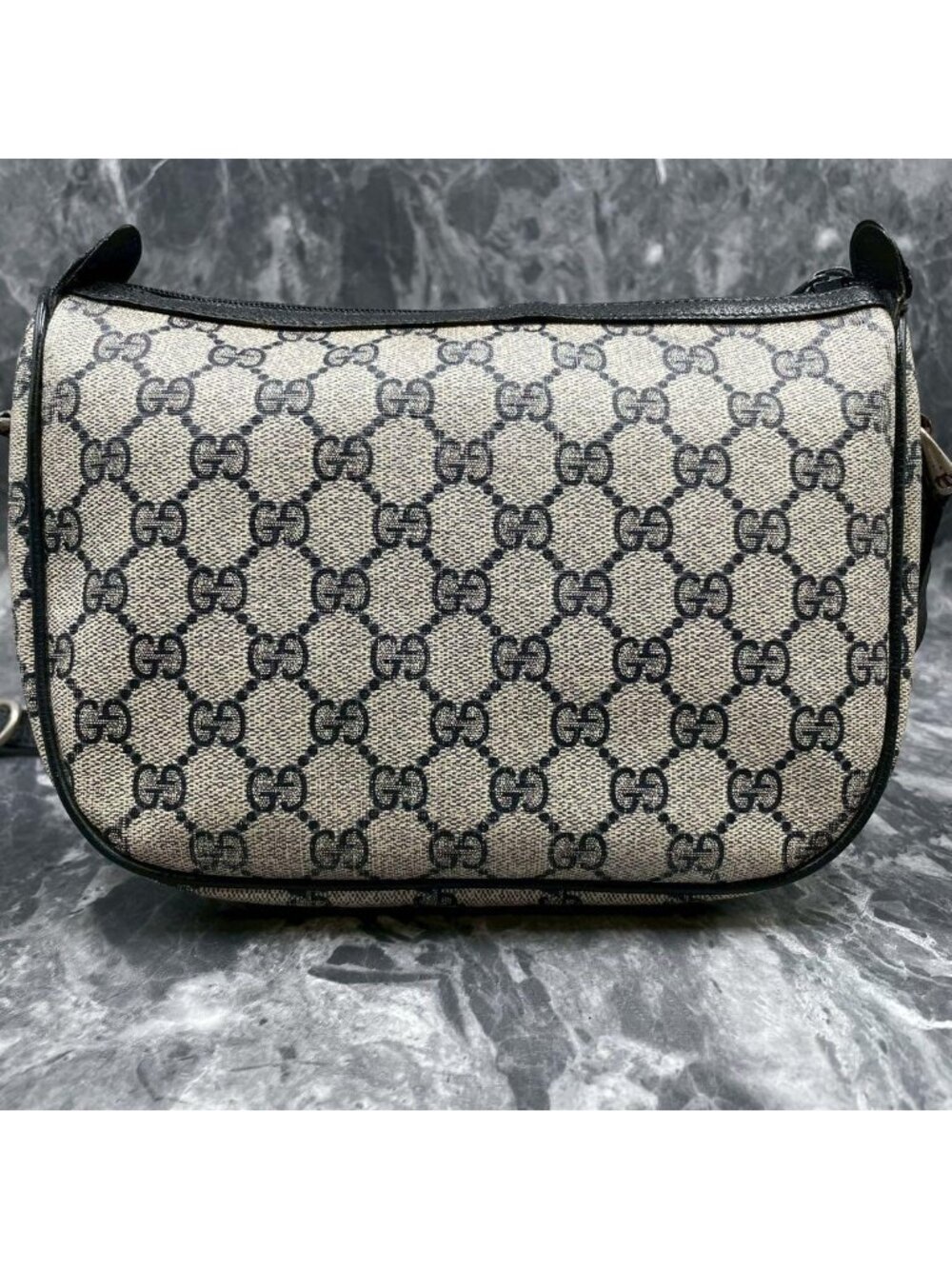 Gucci GG Sherry Line Shoulder Bag Navy Logo - Picture 3 of 10
